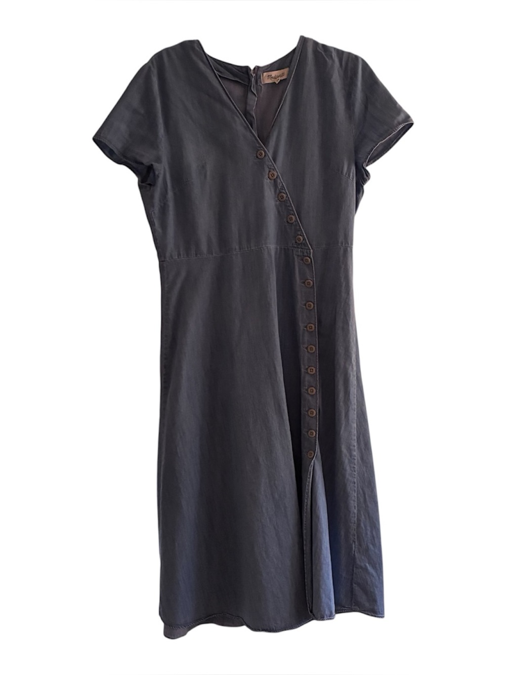 Classic Black Short-Sleeve Madewell Midi Dress Size 10